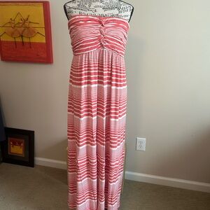 Soma Red and White Striped Dress